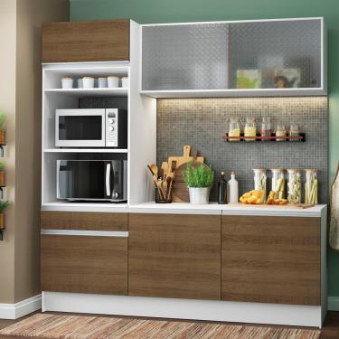 Imagem de Cozinha Compacta Topazio com Balcão e Tampo Rustic Madesa