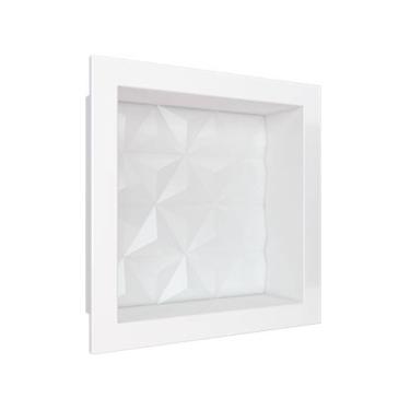 Imagem de Nicho Texturizado Marmore Sintético Cozimax - 30x30cm - Branco