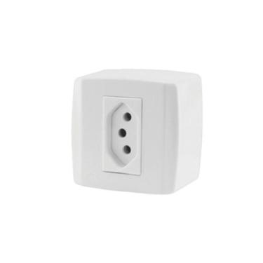 Imagem de Tomada Sobrepor Externa 20A 2P+T 250V Branco ilumi - TOMADASOB20ABR, B