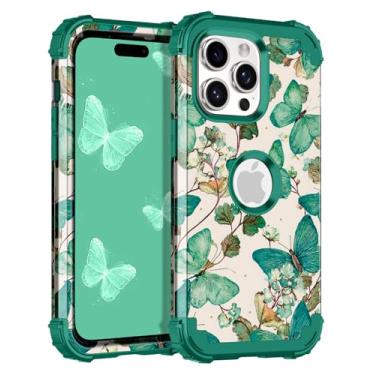 Imagem de Casetego Capa para iPhone 15 Pro Max, proteção resistente à prova de choque de três camadas de policarbonato rígido totalmente resistente + TPU macio para meninas para Apple iPhone 15 Pro Max de 6,7