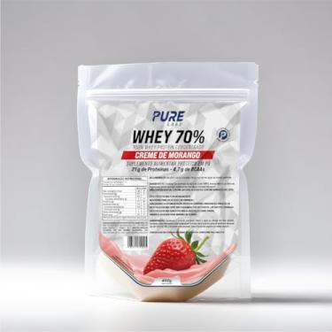Imagem de Whey Protein Concentrado 70% 450g Pure Athletic Sabor:Creme de Morango