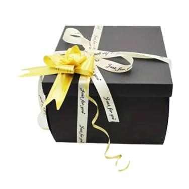 Imagem de Baoblaze Álbum de fotos reutilizável multiuso em caixa de presente com cinco camadas e fita, ideal para scrapbooking, guardar colares e anéis, Preto