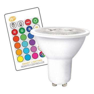 Imagem de Lâmpada Led Dicróica Gu10 3,5w Rgb Com Controle Remoto Ip20 Rgb - Lumi