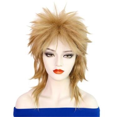 Imagem de Peruca feminina, loira, tainha, 44 cm, fantasia espetada em camadas, c