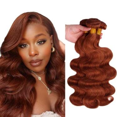 Imagem de Pacotes de cabelo HuxoWax Marrom avermelhado Cor 33 Body Wave 35-45cm