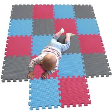 Imagem de Tapetes de jogo Puzzle MQIAOHAM 18 peças Soft Baby Play Mats