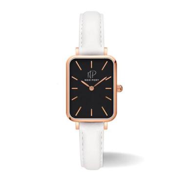 Imagem de Relógio Feminino Quadrado Pulseira Branca Delicado Casual New Port