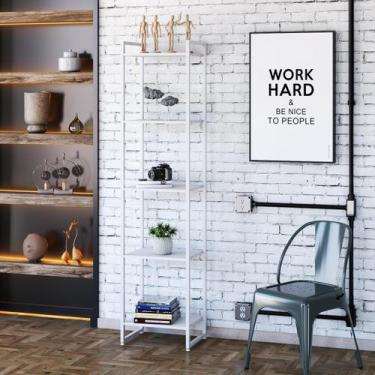 Imagem de Estante Dynamica 45X30X187cm C/05 Prateleiras Estrutura Branca - Compa