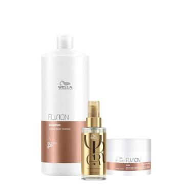 Imagem de Kit Wella Professionals Fusion Reflections Shampoo Máscara Oil (3 prod