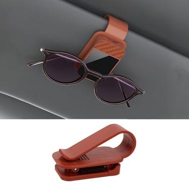 Imagem de Suporte de clipe de viseira de carro 3 em 1 para óculos de sol, cartões e ingressos - Gancho de óculos anti-queda resistente com fecho seguro, acessórios de armazenamento interior de carro