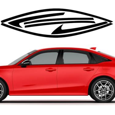 Imagem de MusTree Kit de envoltório de vinil com exclusão lateral cromado adequado para acessórios Honda Civic Sedan 2022 2023 2024 2025 (excluindo Hatchback) Acabamento de janela com película blackout preta