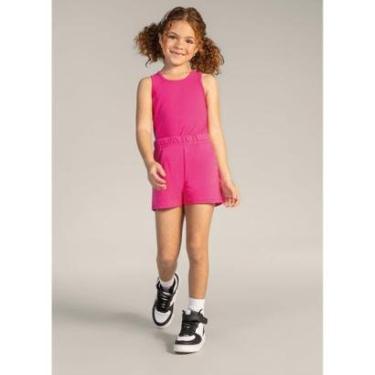 Imagem de Shorts básico infantil menina em moletinho Brandili Rosa-Feminino