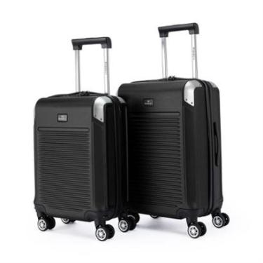 Imagem de Kit 2 Malas De Viagem Tsa Preta Cadeado Moderna Rodinha 360 Original Primícia-Unissex