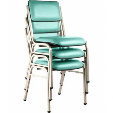 Imagem de Kit Com 3 Cadeiras Para Auditórios Linha Hotel Smart Verde.