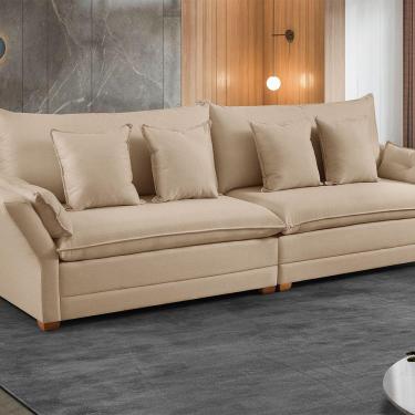 Imagem de Sofá Fixo 3 Lugares M-198 2,30m Estofados Martins Linho Bege