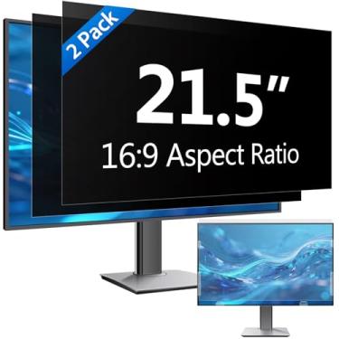 Imagem de [Pacote com 2] Filtro de tela de privacidade de computador de 21,5 polegadas para monitor com proporção de 16:9, proteção para os olhos, proteção contra luz azul, proteção contra luz azul e protetor