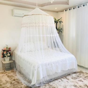 Imagem de Mosquiteiro de Teto para Cama Casal com Elástico – Modelo Grande e Elegante(Amarelo)