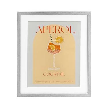 Imagem de Stupell Industries Impressão emoldurada elegante retrô Aperol coquetel cinza sob vidro, design por Lil' Rue, 21 x 17