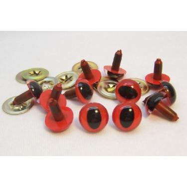 Imagem de Sassy Bears 7,5 mm olhos de segurança de gato vermelho (10 pares) para ursos, bonecas, fantoches, artesanato