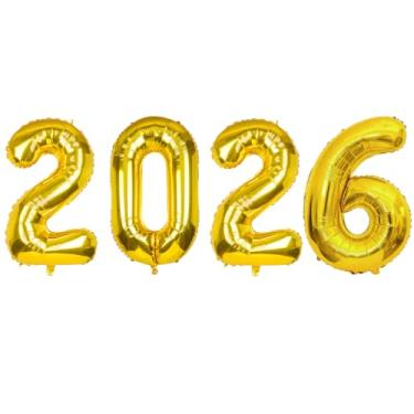 Imagem de Balões com números de folha dourada 2021 de 101 para decorações de festa de ano novo de 2021