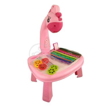 Imagem de Projetor Para Desenho Infantil Mesa Pintura De Projeção Magica Brinquedos Aprendizagem Girafa Rosa