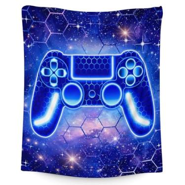 Imagem de NICEFORNICE Cobertor de jogos para meninos - 127 cm x 152 cm, cobertores de gamer, presentes para meninos adolescentes - decoração aconchegante de flanela para sala de estar, sofá