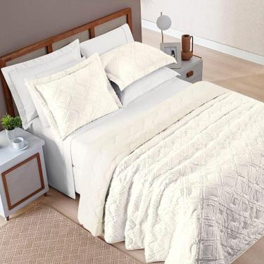 Imagem de Cobre Leito Queen Aveline Micropercal 300 Fios 3 Peças - Off White