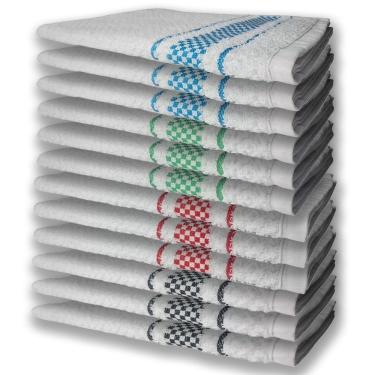 Imagem de 12 Panos De Prato Atoalhado Felpudo Premium Pr+vm+vd+az