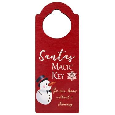 Imagem de Maçaneta de porta de boneco de neve de Natal, placa de maçaneta de porta de feriado, decoração festiva para portas de quarto, enfeite de gancho de porta de festa de Natal, decoração de porta de