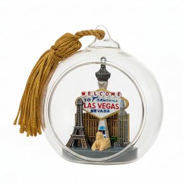 Imagem de Enfeite de Natal de vidro de Las Vegas, 7,6 cm redondo