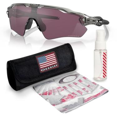 Imagem de OAKLEY Óculos de sol RADAR EV PATH OO9208 formato retangular com kit oficial de óculos, Armação de tinta cinza | Lente preta Prizm Road