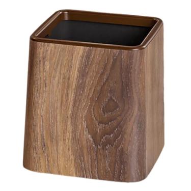 Imagem de Ｂｅｓｇａ Lixeira de mesa sem tampa, imitação de madeira, pequena lixeira, cesto de lixo para escritório, mesa, banheiro, balcão doméstico