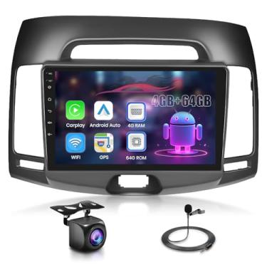 Imagem de Upriding 【8 núcleos 4 + 64 G】 Rádio automotivo Android para Hyundai Elantra 2007-2010 tela sensível ao toque de 9 polegadas com carplay sem fio Android Auto, GPS/5G WiFi/DSP/Bluetooth/SWC/microfone