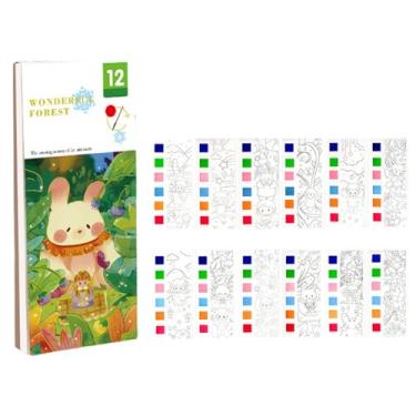 Imagem de Livro de aquarela de viagens, livro de pintura em aquarela - Livro de pintura em aquarela de viagem de bolso | Livro de aquarela infantil, livro de pintura de desenhos animados para