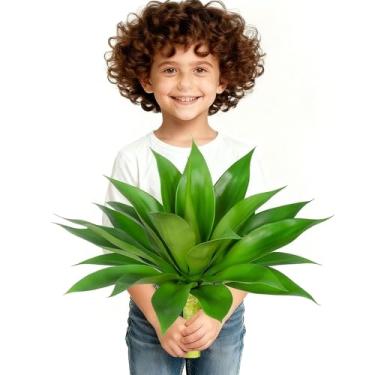 Imagem de ENALGRE Planta artificial de agave artificial, plantas artificiais, ao ar livre, resistente a UV, plantas falsas, adequadas para decoração de interiores, ambientes externos, pátio, varanda, terraço, 1