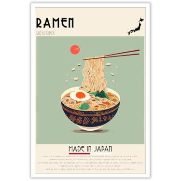 Imagem de Pôster de livro de receitas de Ramen, livro de receitas japonês, macarrão, pratos, arte de parede, arte de parede, arte de parede, culinária japonesa, 30,5 x 40,64 cm, sem moldura