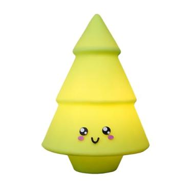 Imagem de Luminária Árvore de Natal Fofa (Design Moderno) | Abajur de Mesa em Polietileno Verde | Decoração Lúdica Bivolt | 46cm de Altura | Uso Anual