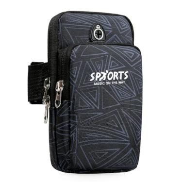 Imagem de Suporte de telefone para corrida braçadeira esportiva bolsa de celular para mulheres e homens faixa de braço manga ajuste esporte academia caminhada