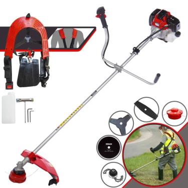 Imagem de Roçadeira Lateral RT52L Toyama À Gasolina 52cc 2HP Alta Rotação 5 Em 1 Com Carretel Nylon + Faca 2 Pontas + Faca 3 Pontas + Faca 80 Dentes + Trimmer