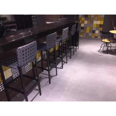 Imagem de Banqueta Moderna Alta Com Encosto Bar Varanda Sala Cozinha - Sarah Móv