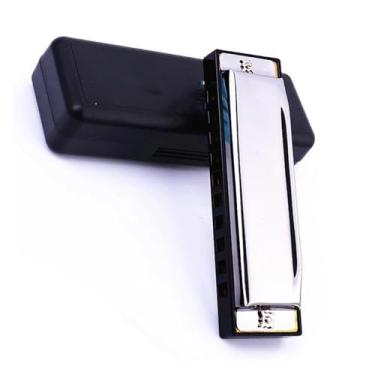 Imagem de Gaita profissional 10 furos diatônica dois tons harmônica blues harpa instrumento fósforo bronze palheta material (cor: Ab)