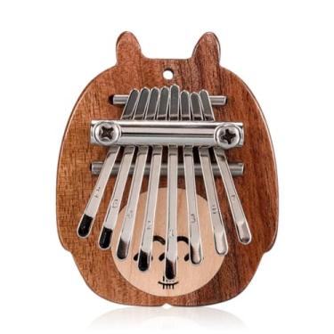 Imagem de Mini Kalimba 8 Teclas, Instrumento Musical de Madeira com Teclas de Aço, Design de Urso, Black Walnut com Incrustação de Maple