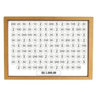 Imagem de Caixa com Cadeado, Cofre Mdf Desafio 10mil/5mil/1mil Caixa Dinheiro Cofrinho de Madeira Método Japonês, 22×16×9cm(5.000)