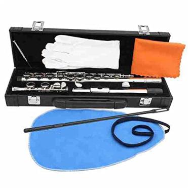 Imagem de Flauta Instrumento Musical Cobre - Prata Níquel - Flauta de Instrumento de Sopro 16 Orifícios C Flauta Plus Capa de Couro Flauta Iniciante