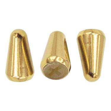 Imagem de Soundspire Pacote com 3 pontas de interruptor de captador de 5 vias de metal dourado, tampa de latão para Fender Strat Telecaster, peças de reposição de interruptor seletor