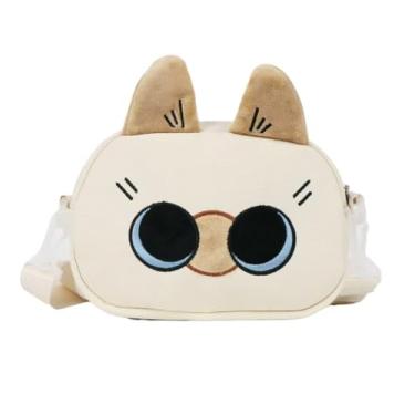 Imagem de Cute Nylon Siamese Cat Shoulder Bag, Crossbody Bag, Kawaii Animal Purse with Zipper for Women Girls