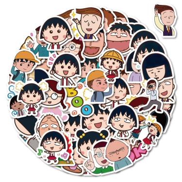 Imagem de Pacote de adesivos Chibis MarukoChanss Anime Waterproof Vinil 60 unidades