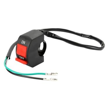 Imagem de JicSuXi Interruptor de luz de emergência para motocicleta, preto, peça de reposição profissional, fácil de instalar, substitui acessórios modificados para, Conexão de 2 Fios