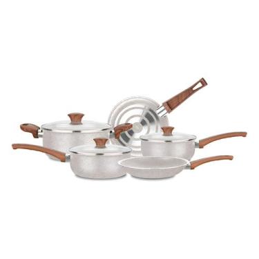 Imagem de CONJUNTO DE PANELAS MTA VANILLA CERAMIC+ REVESTIMENTO CERÂMICO ANTIADERENTE 5 PEÇAS