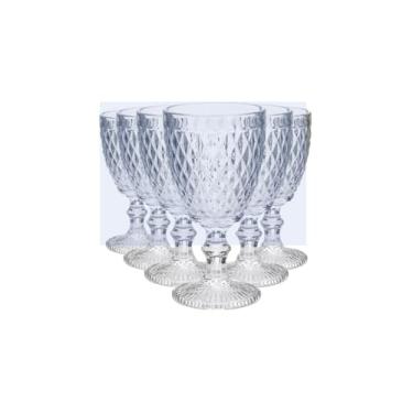 Imagem de Conjunto 2 Taças Vinho Bico de Abacaxi, Vidro Transparente, 230ml, 16cm Altura x 8cm Diâmetro